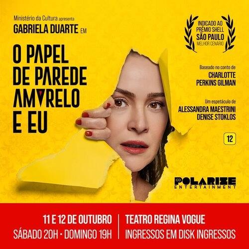 “O Papel de Parede Amarelo e Eu” com Gabriela Duarte no Teatro Regina Vogue - Cover Image