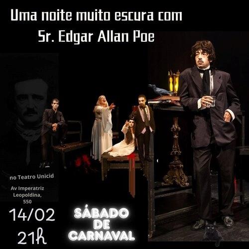 Uma Noite Muito Escura com o Sr. Edgar Allan Poe chega ao Teatro Unicid no Carnaval - Cover Image