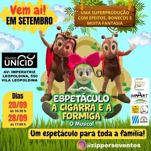 A Cigarra e a Formiga no Teatro UNICID (São Paulo) - Cover Image