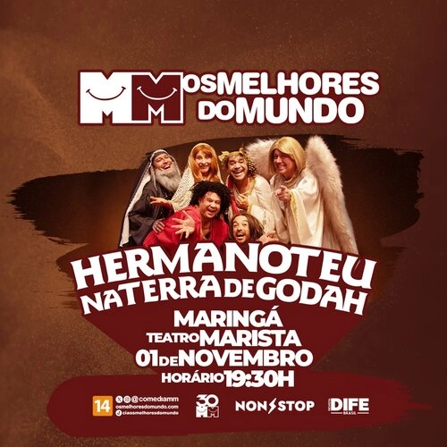 “Hermanoteu na Terra de Godah” chega a Maringá para uma noite épica de humor no Teatro Marista - Cover Image